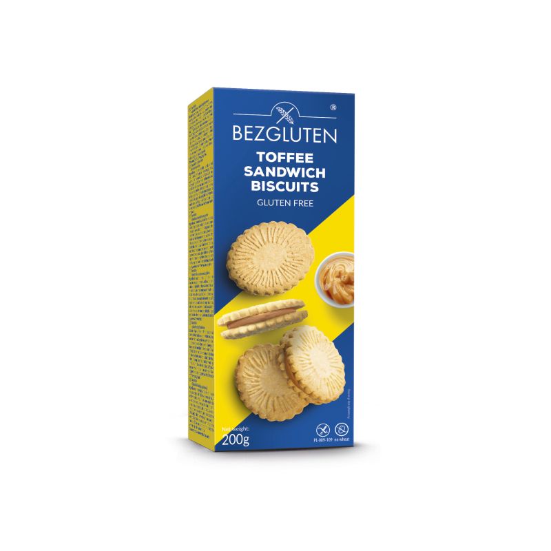 Bezgluten sendvič keksi s toffe punjenjem, bez glutena 200 g