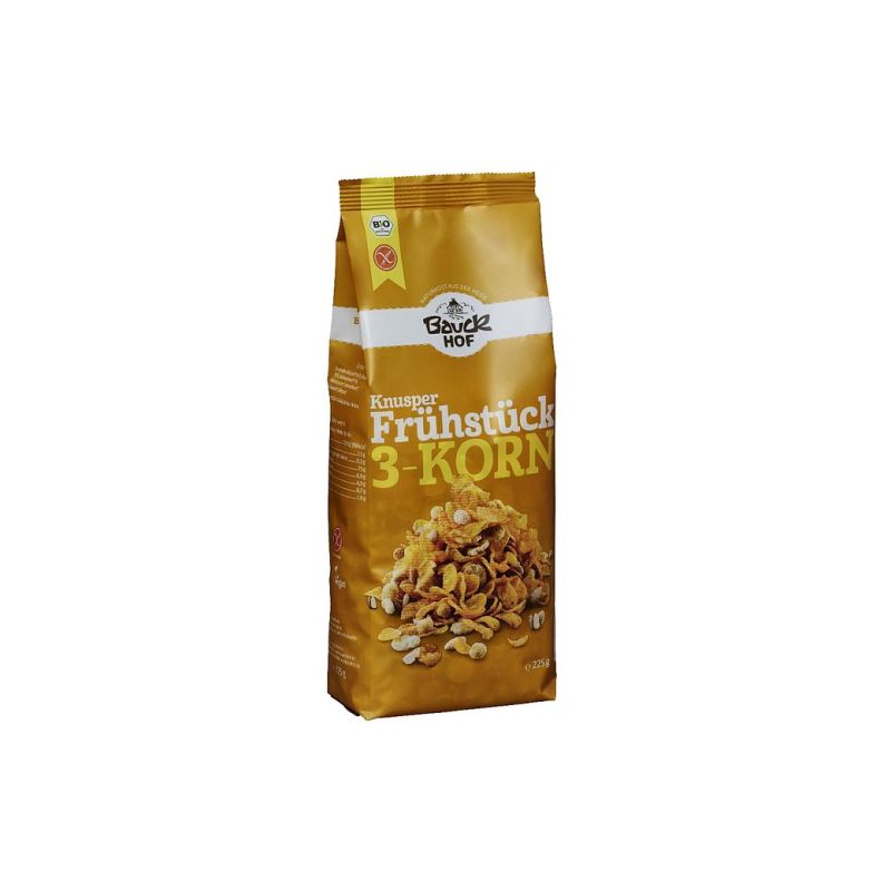 Bauckhof ekološki, bezglutenski hrskavi muesli od 3 vrste žitarica 225 g