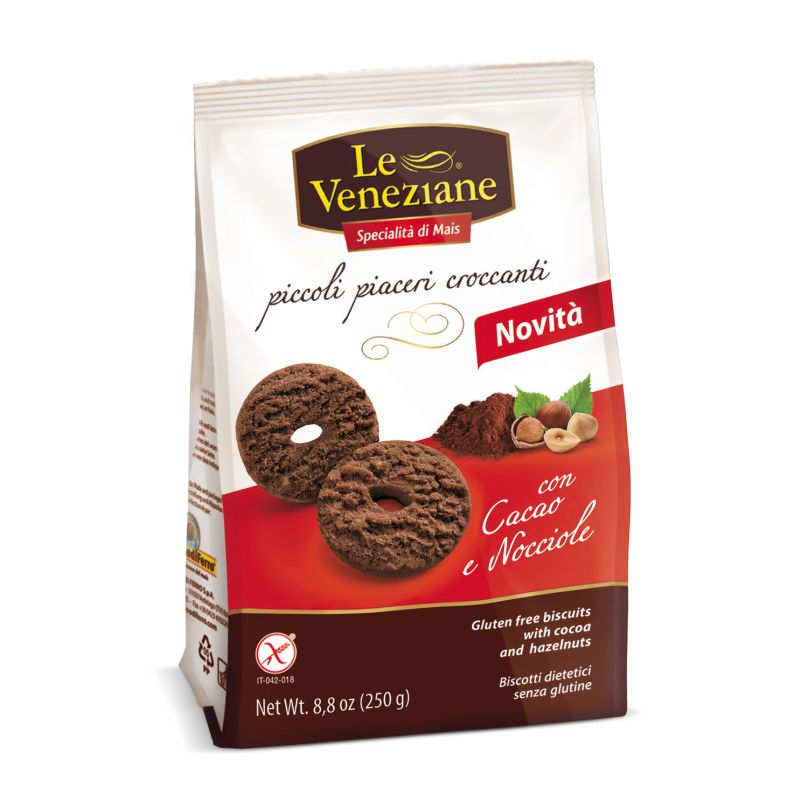 Le Veneziane piškoti s čokolado in lešniki 250 g, brez glutena